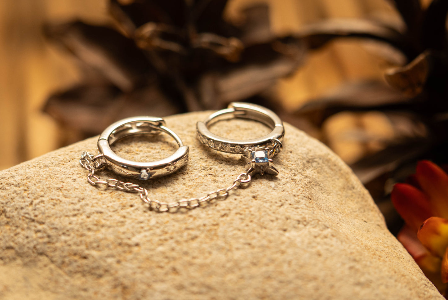 ANGELA – Boucle d’Oreille Chaîne Étoilée en Argent 925 - Much Elegance