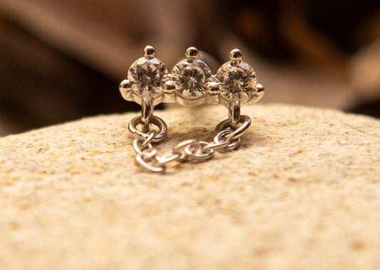 CŒUR ENLACÉ – Piercing cœur et cristaux en argent 925 | Lobe & Cartilage - Much Elegance