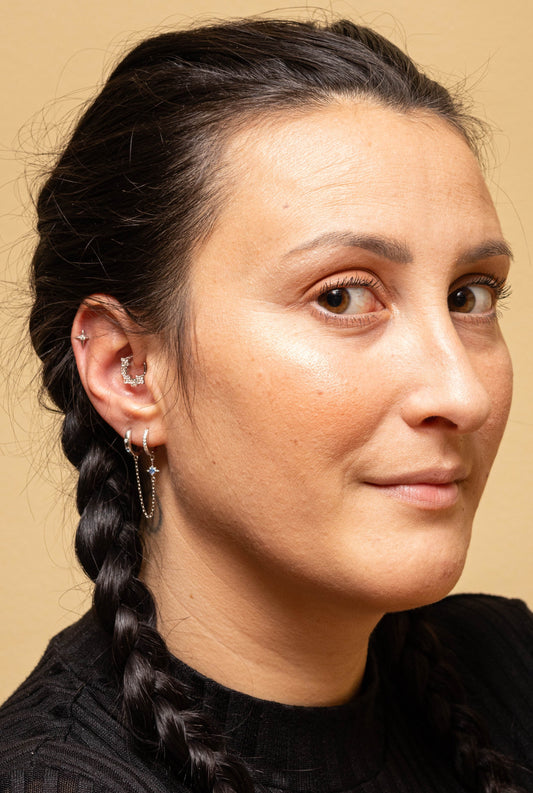 ÉTOILE D'AURA – Piercing étoile en argent 925 plaqué or | Lobe & Cartilage - Much Elegance