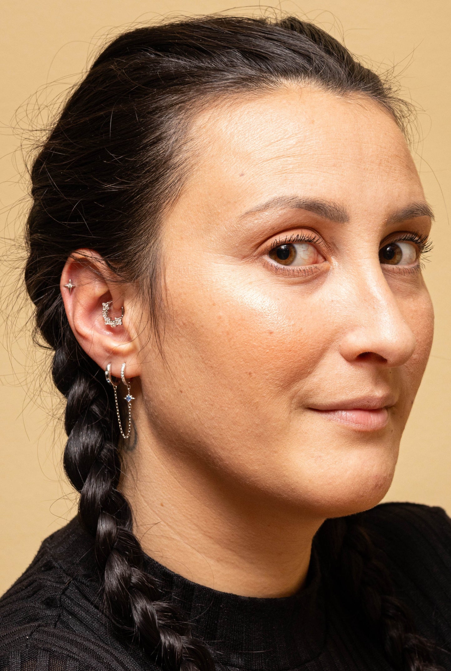 ÉTOILE D'AURA – Piercing étoile en argent 925 plaqué or | Lobe & Cartilage - Much Elegance