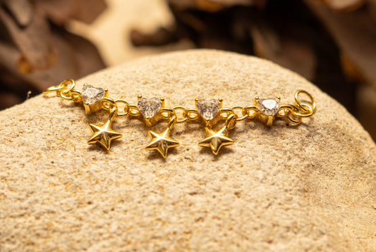 GALAXIE D'OR - Charms chaîne pour boucle d’oreille en argent sterling 925 - Much Elegance