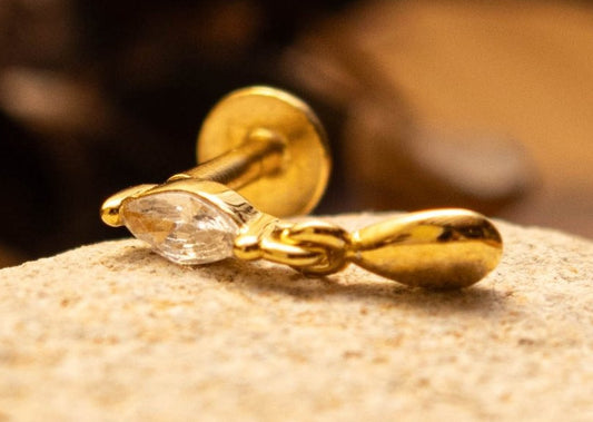 LARME D’OR – Piercing d'oreille en argent sterling 925 - Much Elegance