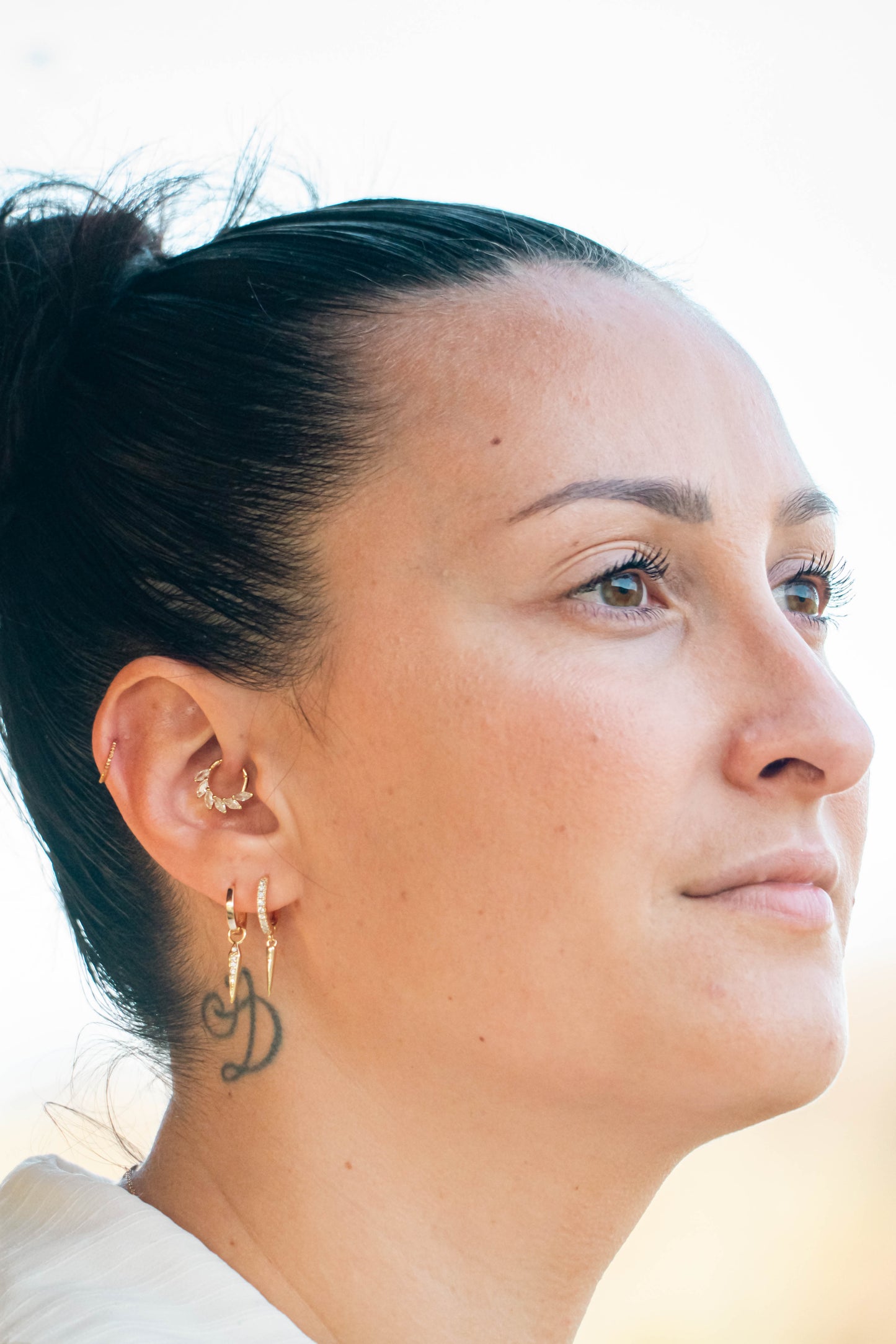 LOWEN DAITH – Anneau Feuilles en Argent 925 ou Plaqué Or 18K | Piercing Daith & Septum - Much Elegance