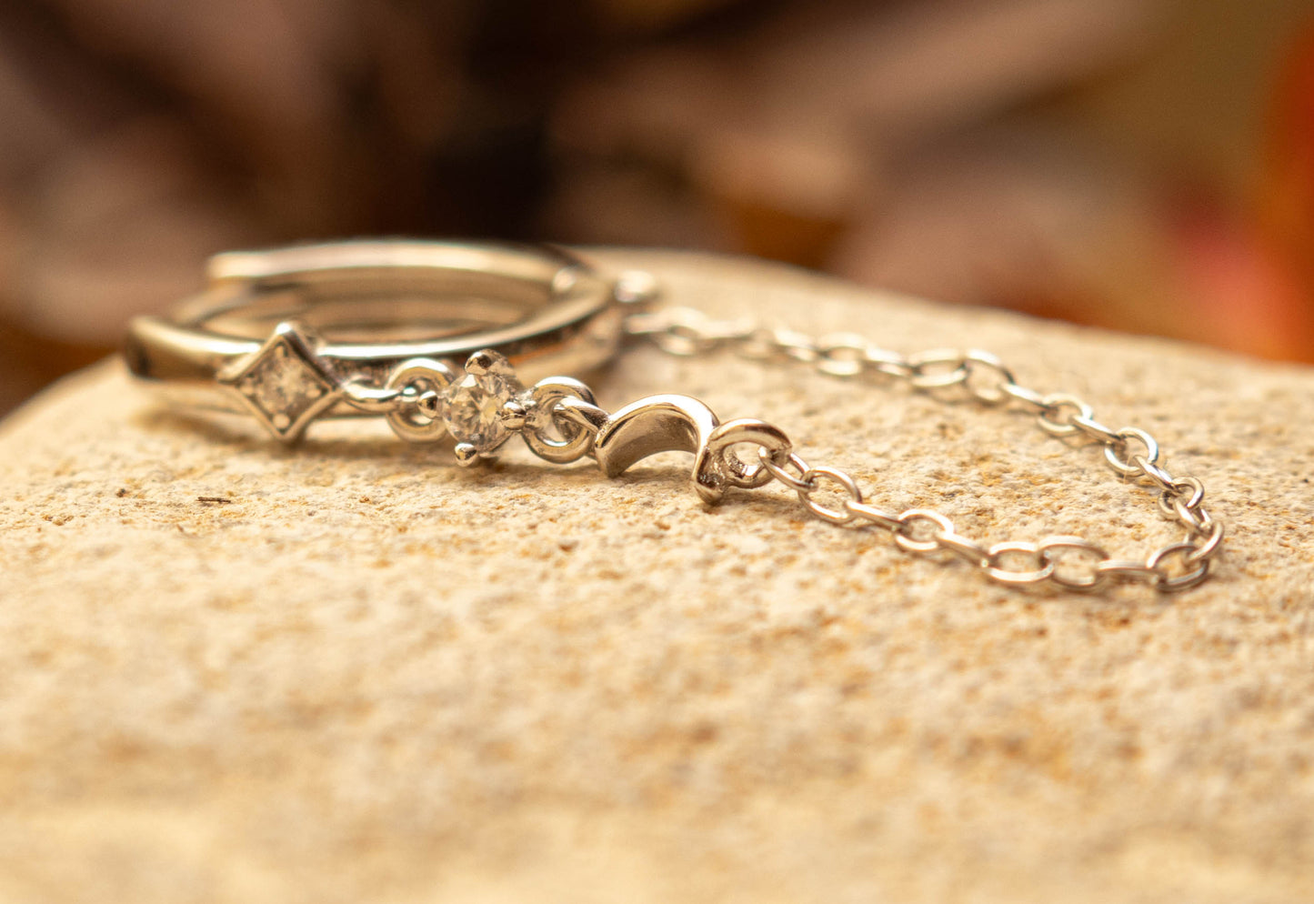 LUNA – Boucle d’Oreille Chaîne Céleste en Argent 925 - Much Elegance