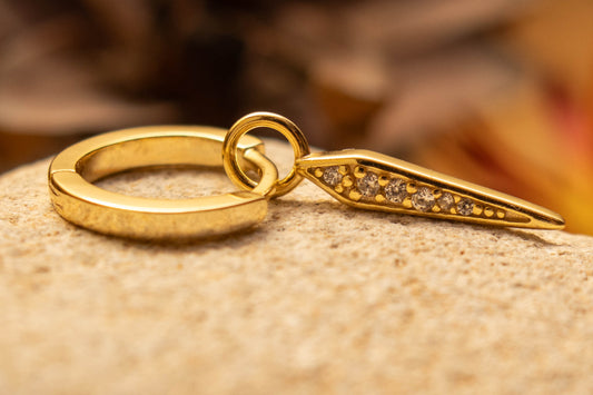 NOVA – Boucle d'oreille Créole argent 925 & pendentif effilé zircon - Much Elegance