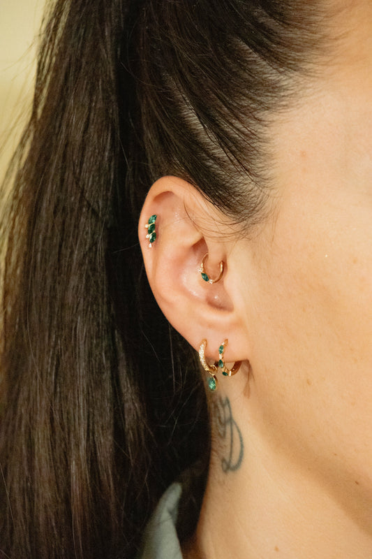 VERDIA – Piercing d’oreille en titane ASTM F136 hypoallergénique - Much Elegance