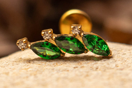 VERDIA – Piercing d’oreille en titane ASTM F136 hypoallergénique - Much Elegance