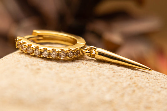 SPIKE – Boucle d’Oreille Créole Pendante en Argent 925 - Much Elegance