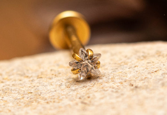 STELIA – Piercing Étoile Cristal en Titane ASTM F - 136 - Much Elegance