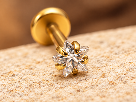 STELIA – Piercing Étoile Cristal en Titane ASTM F136 - Much Elegance
