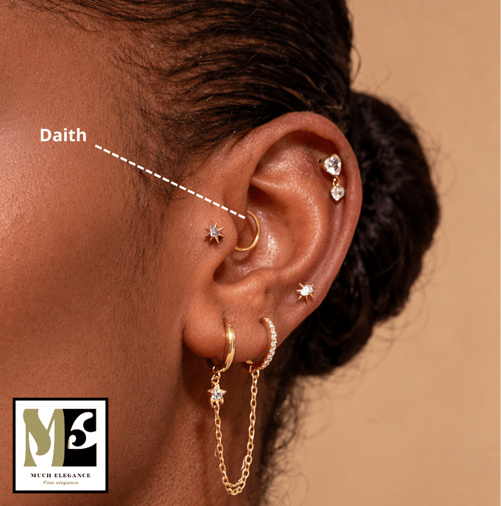 Piercings daith en titane ASTM F136 et argent sterling 925 - Much Elegance