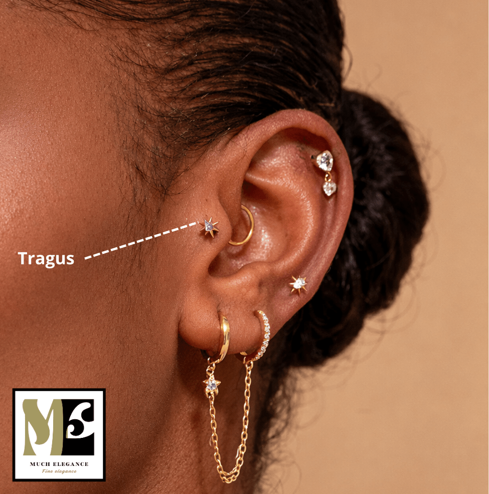 Piercings tragus en titane ASTM F136 et argent sterling 925 - Much Elegance