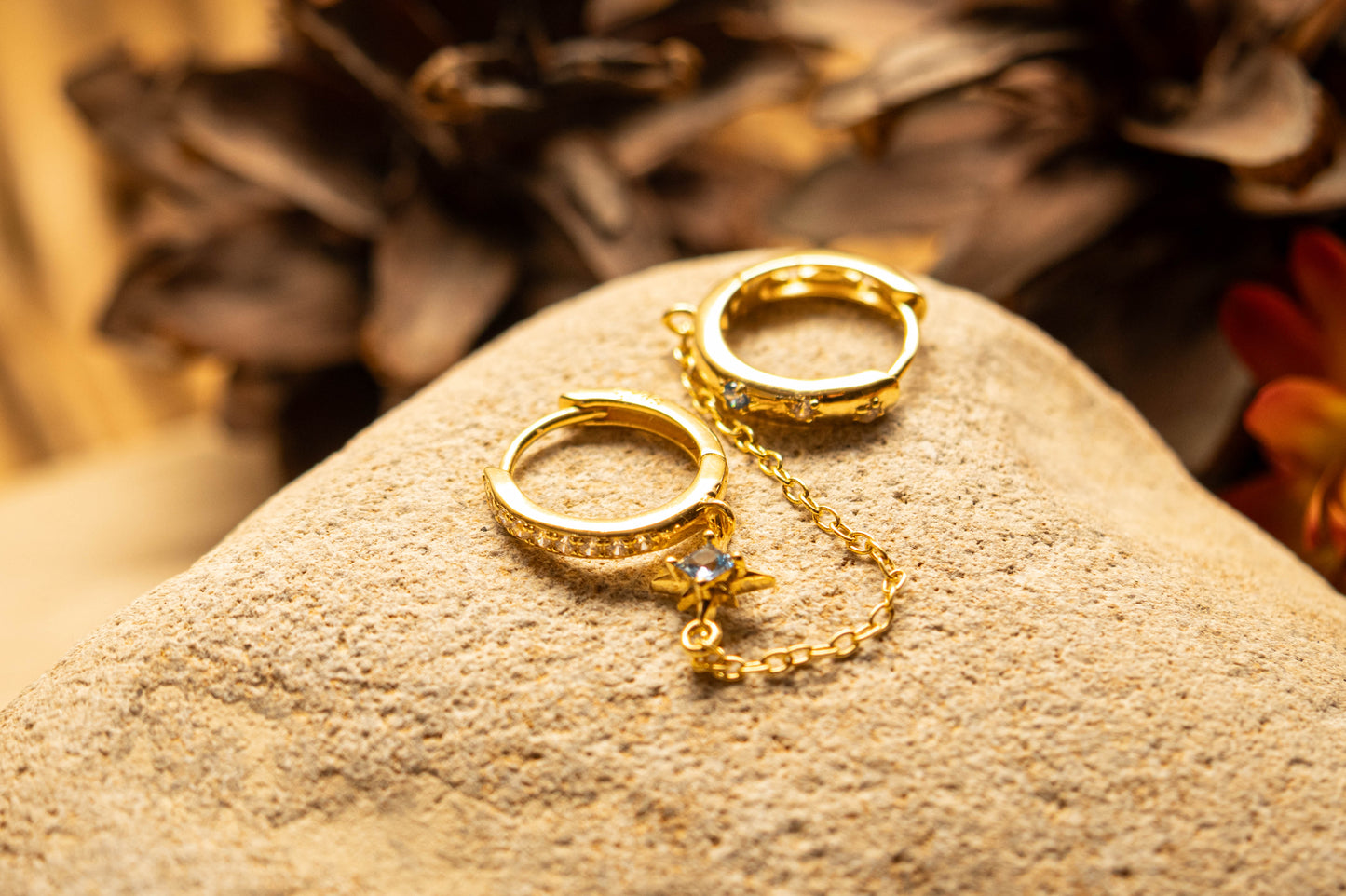 ANGELA – Boucle d’Oreille Chaîne Étoilée en Argent 925 - Much Elegance