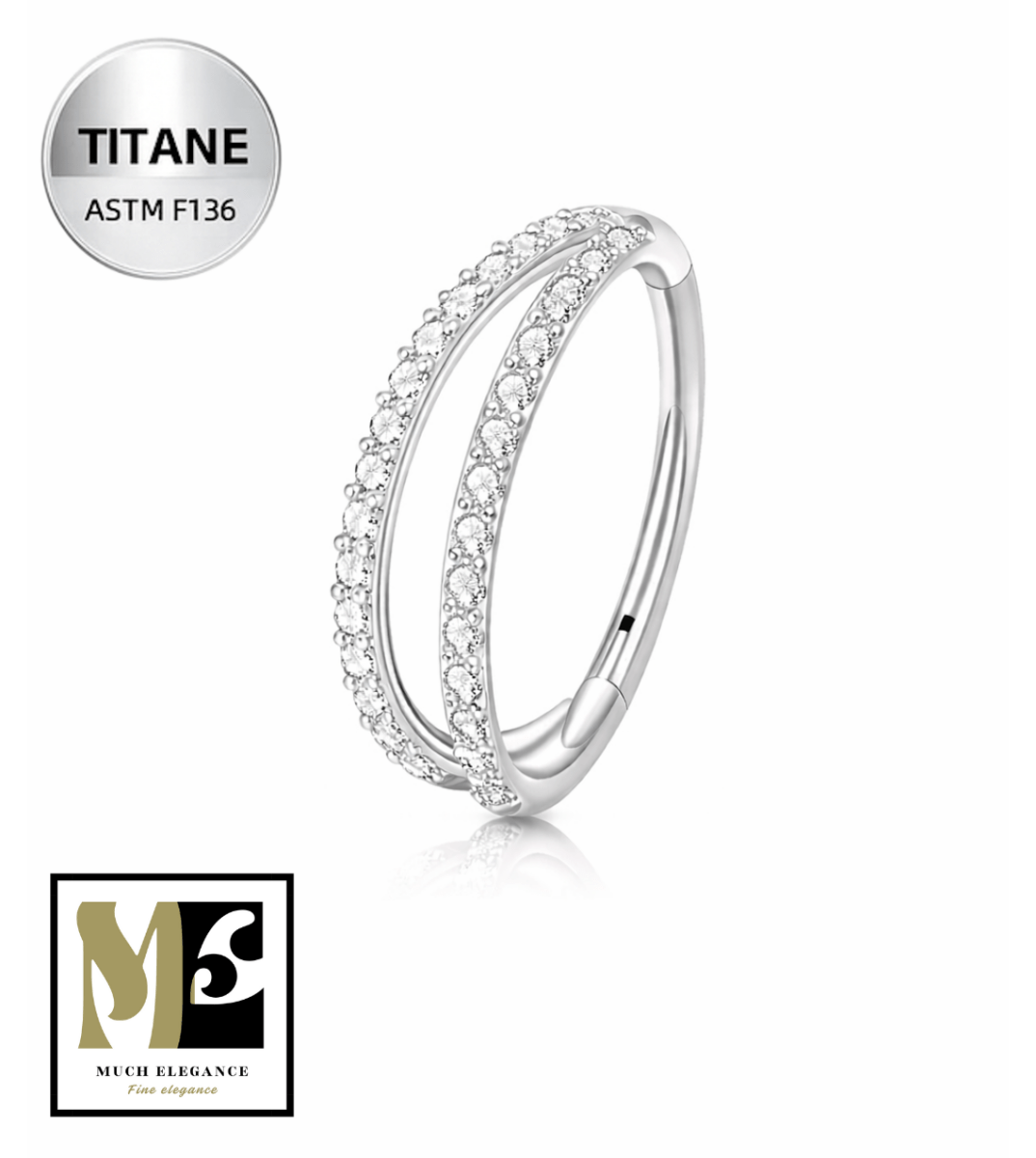 ANNA DUO – Piercing de nez en titane ASTM F136 hypoallergénique - Much Elegance