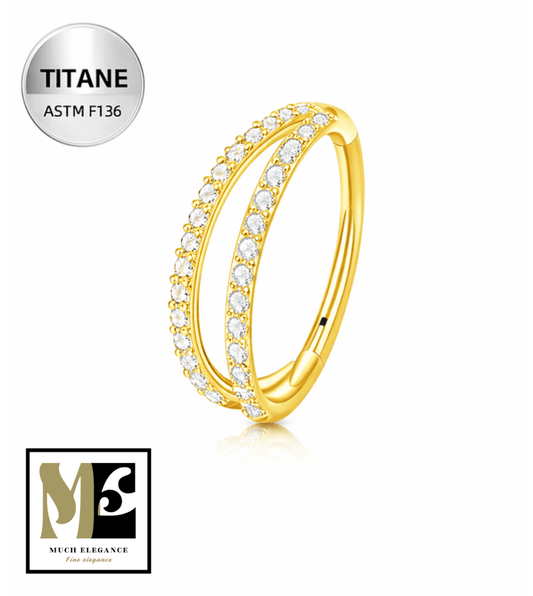 ANNA DUO – Piercing de nez en titane ASTM F136 hypoallergénique - Much Elegance