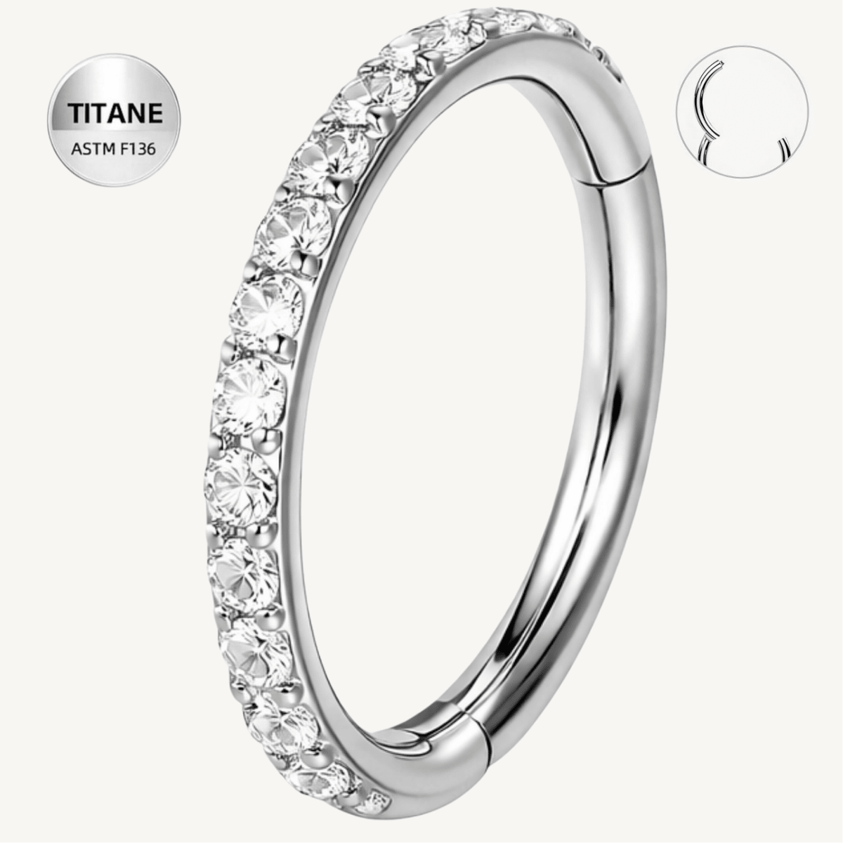 Anneau segment en titane ASTM F136 (piercing minimaliste) - CIRYA - Much Elegance