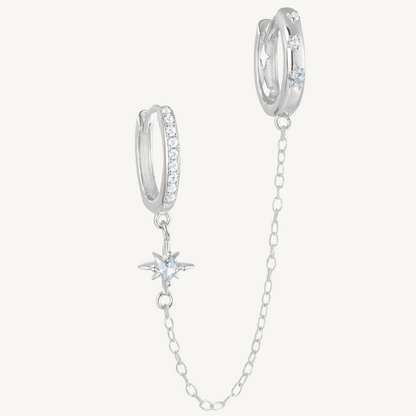 Boucle d’oreille chaîne étoilée en argent sterling 925 - ANGELA - Much Elegance