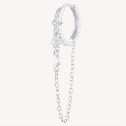 Boucle d’oreille créole céleste en argent sterling 925 - LUNA - Much Elegance