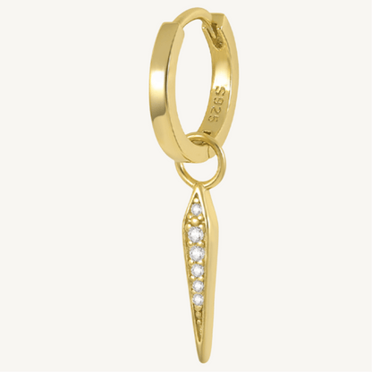 Boucle d’oreille créole pendante effilée en argent sterling 925 - NOVA - Much Elegance