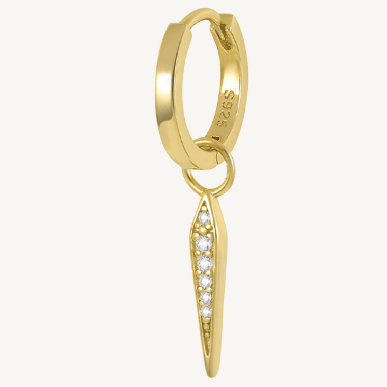 Boucle d’oreille créole pendante effilée en argent sterling 925 - NOVA - Much Elegance