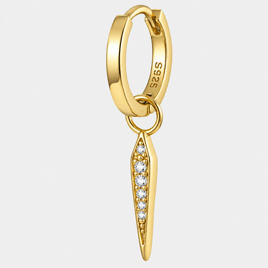 Boucle d’oreille créole pendante effilée en argent sterling 925 - NOVA - Much Elegance