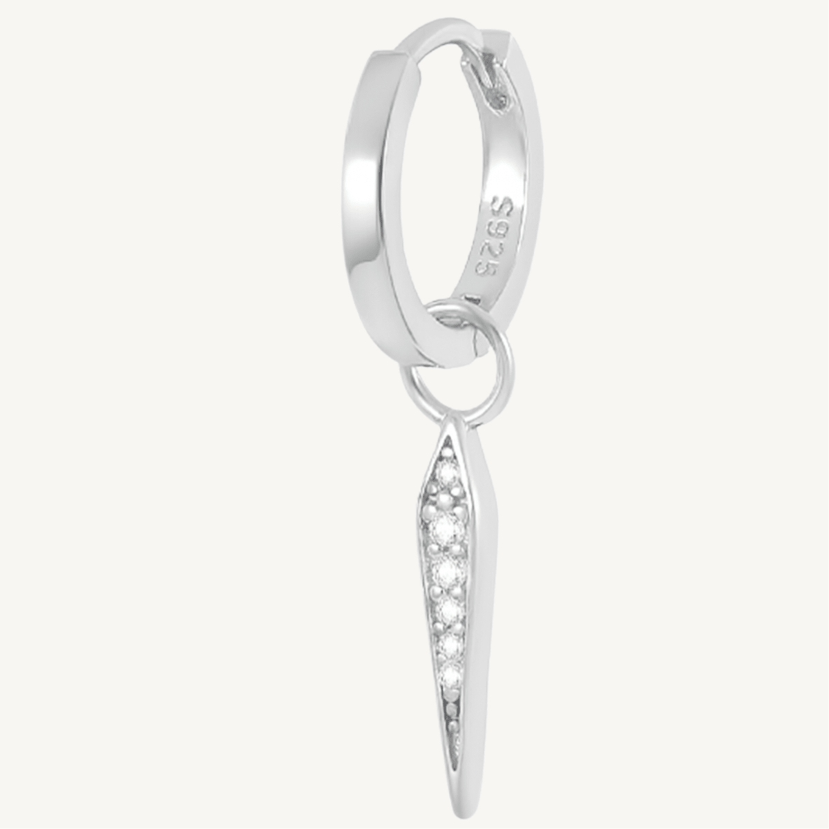 Boucle d’oreille créole pendante effilée en argent sterling 925 - NOVA - Much Elegance