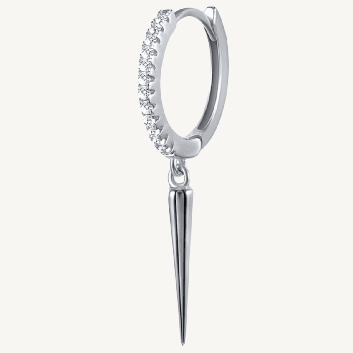 Boucle d’oreille créole pendante en argent sterling 925 - SPIKE - Much Elegance