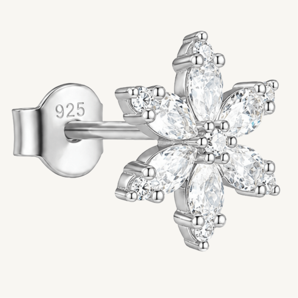 Boucles d’oreilles rosace scintillante en argent sterling 925 - FLOCONS D’ÉCLAT - Much Elegance