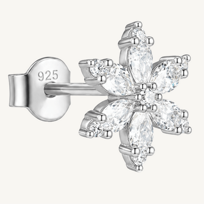 Boucles d’oreilles rosace scintillante en argent sterling 925 - FLOCONS D’ÉCLAT - Much Elegance