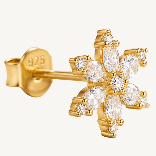 Boucles d’oreilles rosace scintillante en argent sterling 925 - FLOCONS D’ÉCLAT - Much Elegance