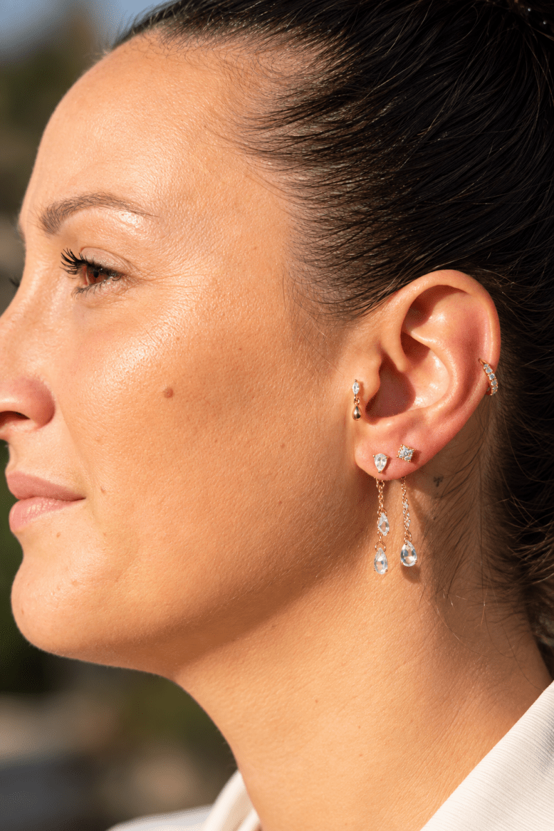 Charm d’oreille scintillant en argent sterling 925 - PLUIE DE CRISTAL - Much Elegance