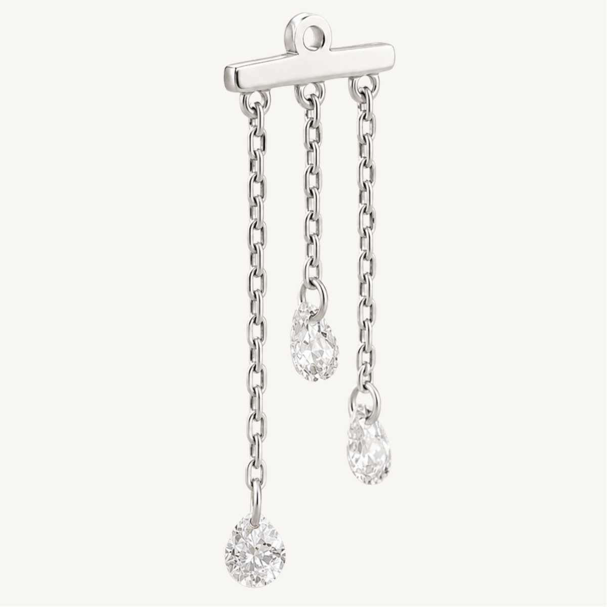 Charm d’oreille scintillant en argent sterling 925 - PLUIE DE CRISTAL - Much Elegance