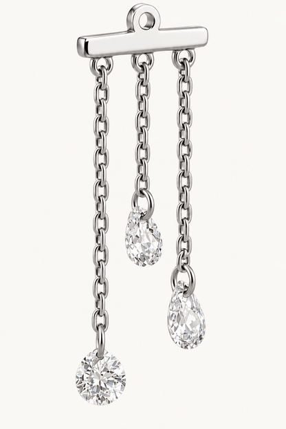 Charm d’oreille scintillant en argent sterling 925 - PLUIE DE CRISTAL - Much Elegance