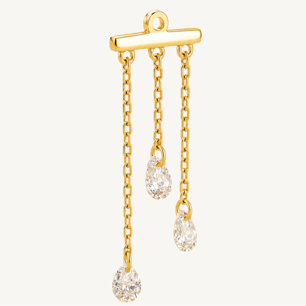 Charm d’oreille scintillant en argent sterling 925 - PLUIE DE CRISTAL - Much Elegance