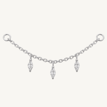 Charms chaîne en argent sterling 925 - TRIO CRISTAL - Much Elegance