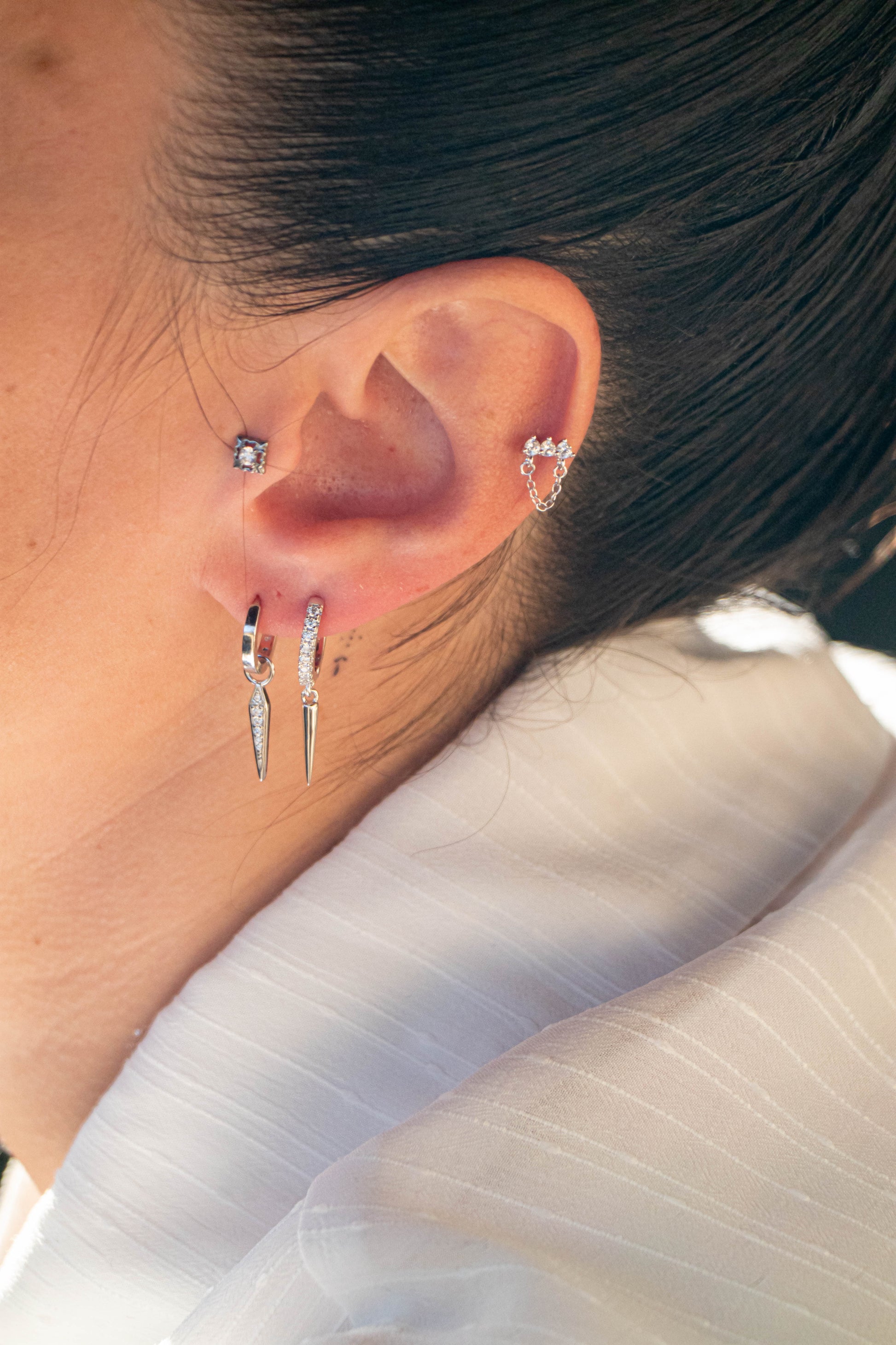 Boucles d'oreille créole en argent en argent 925 minimaliste, avec gravure personnalisée - France Boucles d'oreille créole en argent en argent 925 minimaliste, avec gravure personnalisée - France