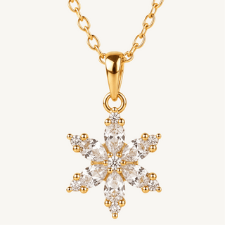 Collier pendentif floral en argent sterling 925 - FLEUR DE GIVRE - Much Elegance