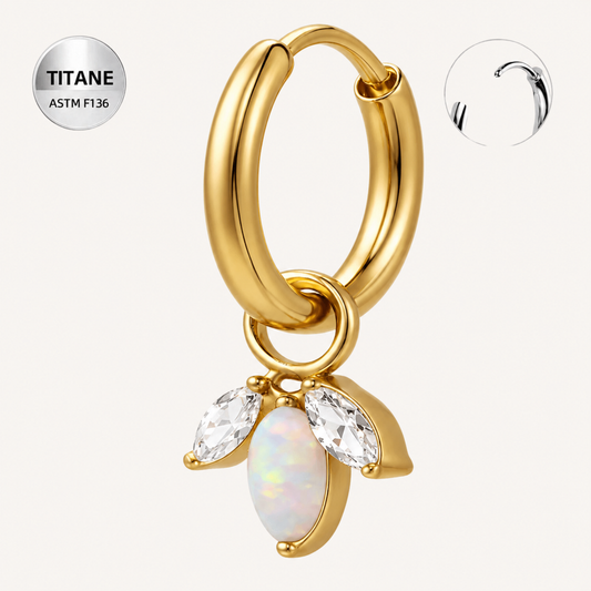 Créole d’oreille en titane ASTM F136 hypoallergénique - dorure PVD - ISOLA - Much Elegance