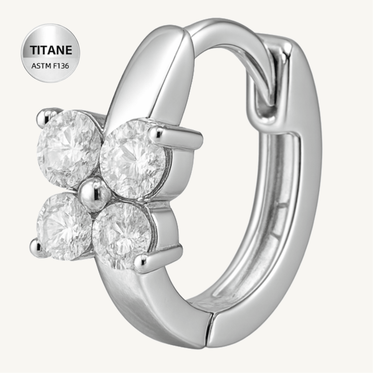 Créole d’oreille en titane ASTM F136 hypoallergénique - ALMÉA - Much Elegance
