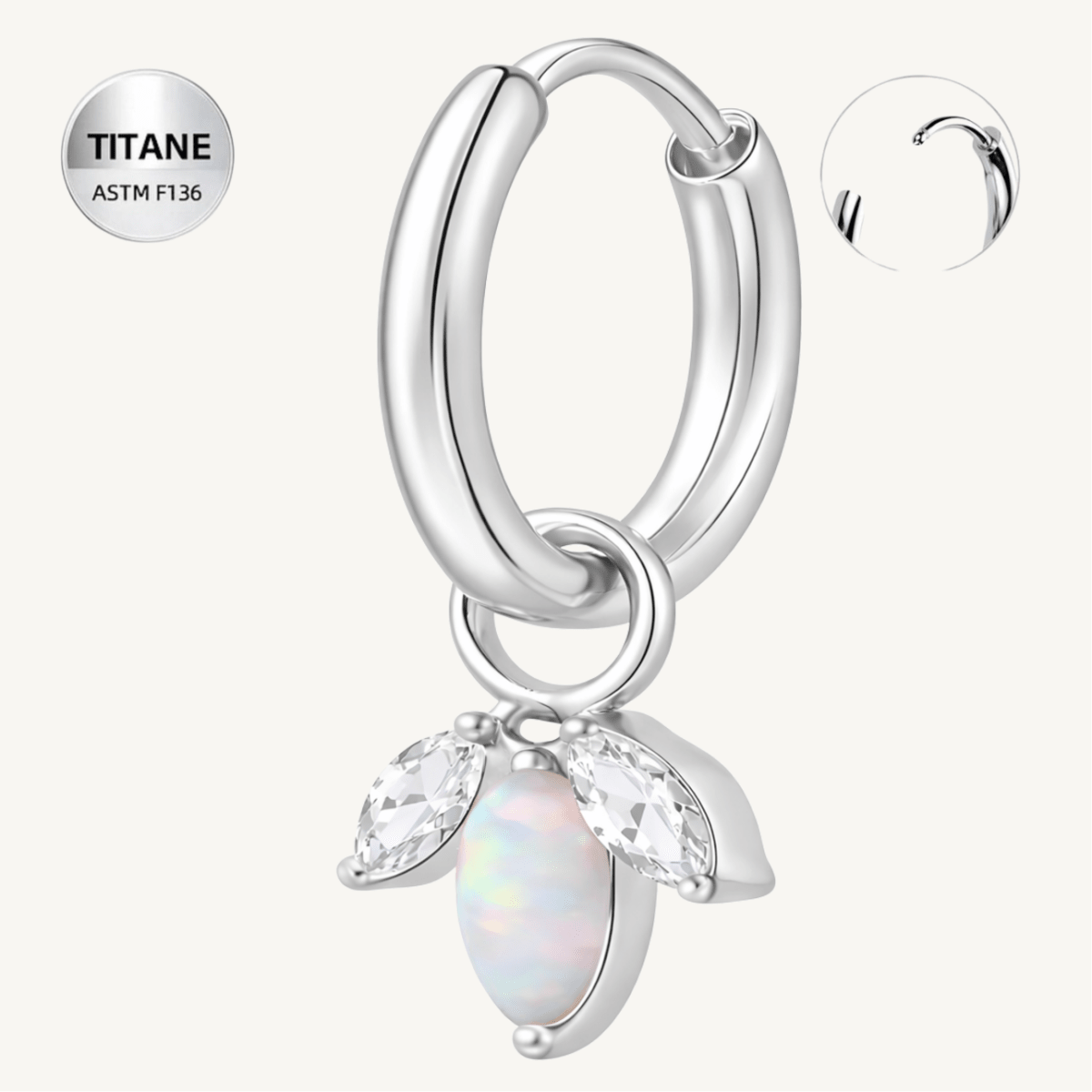 Créole d’oreille en titane ASTM F136 hypoallergénique - ISOLA - Much Elegance