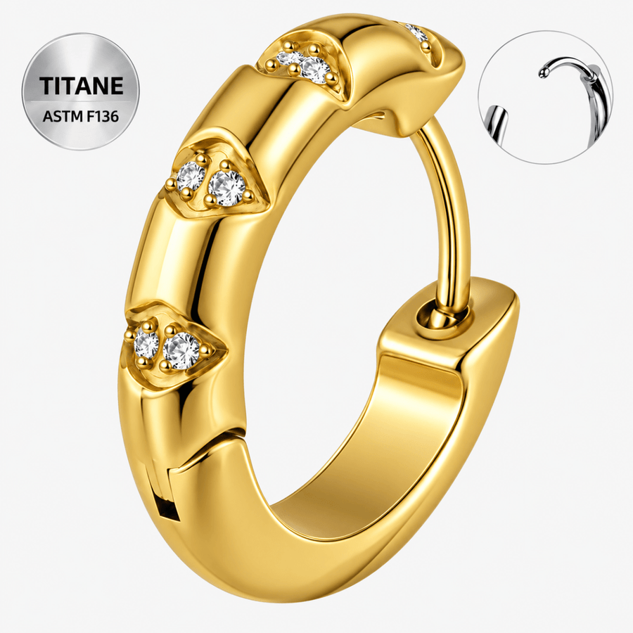 Créole d’oreille en titane ASTM F136 hypoallergénique - VELIA - Much Elegance