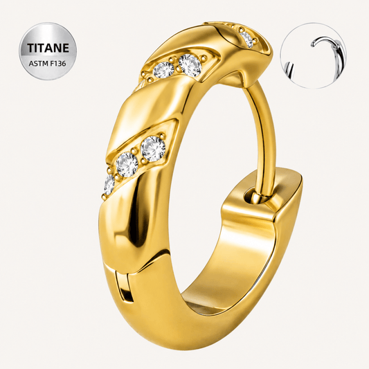 Créole ondulée en titane ASTM F136 hypoallergénique - LIVIA - Much Elegance