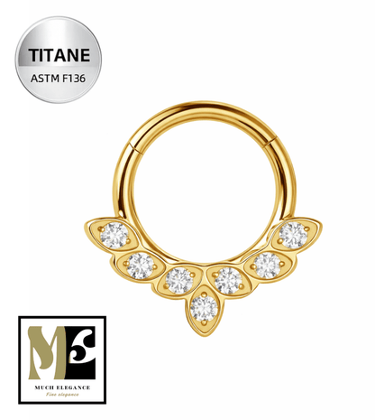 ÉCLAT SOLAIRE DAITH – Anneau de piercing en titane ASTM F136 hypoallergénique - Much Elegance