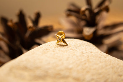 ÉTOILE D'AURA – Piercing étoile en argent 925 plaqué or | Lobe & Cartilage - Much Elegance