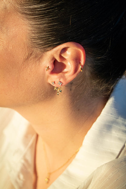 ÉTOILE D'AURA – Piercing étoile en argent 925 plaqué or | Lobe & Cartilage - Much Elegance