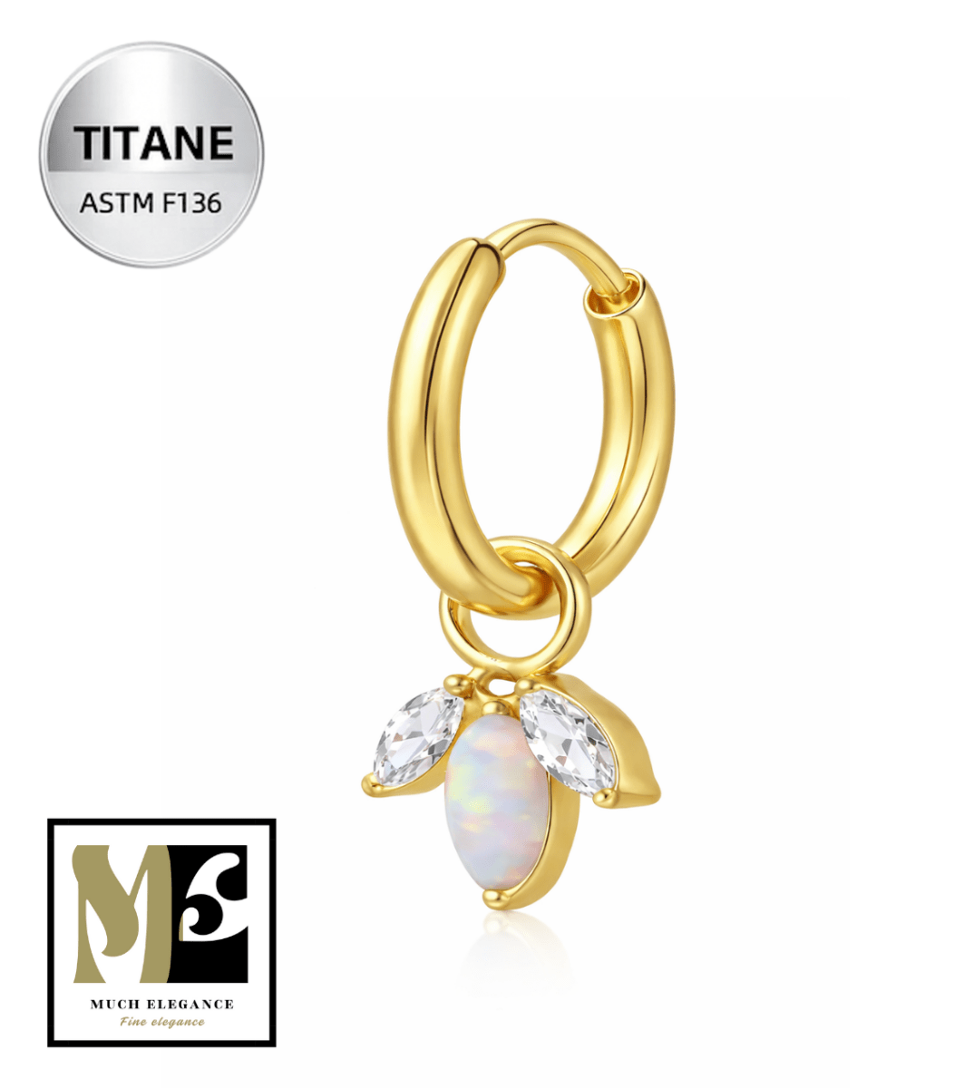 ISOLA – Créole d’oreille en titane ASTM F136 hypoallergénique - Much Elegance