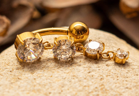 LA CASCADE – Piercing de nombril en titane ASTM F136 hypoallergénique - Much Elegance