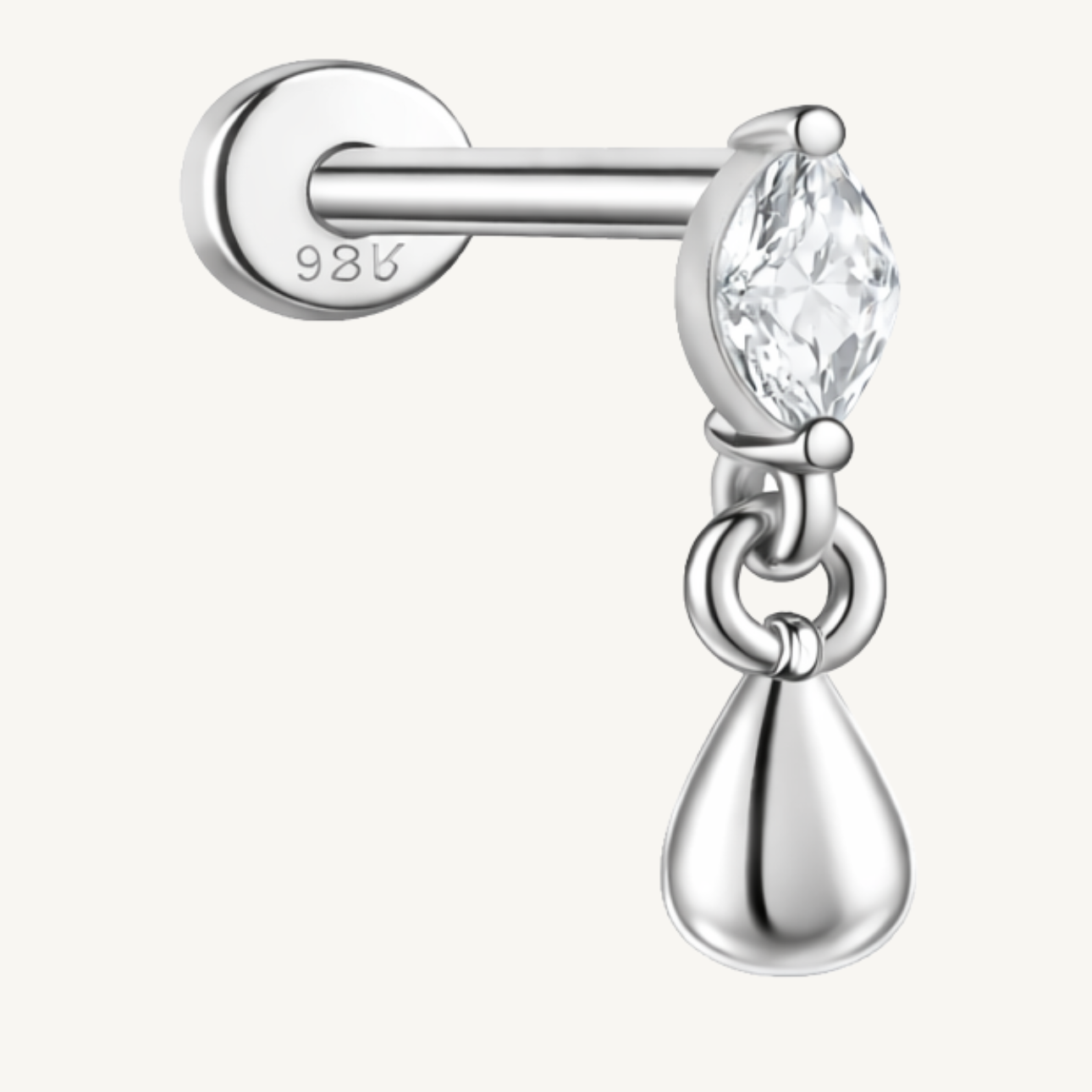 Piercing d'oreille en argent sterling 925 - LARME D’OR