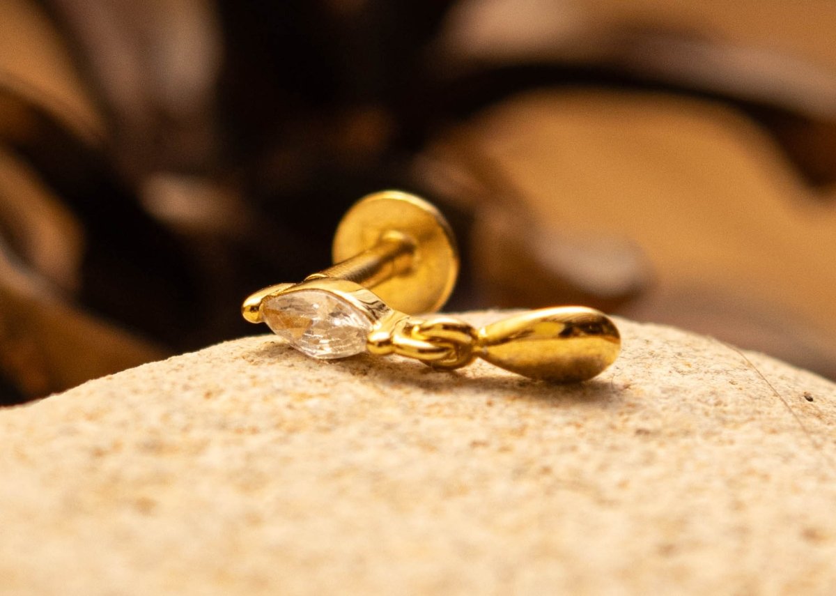 LARME D’OR – Piercing d'oreille en argent sterling 925 - Much Elegance