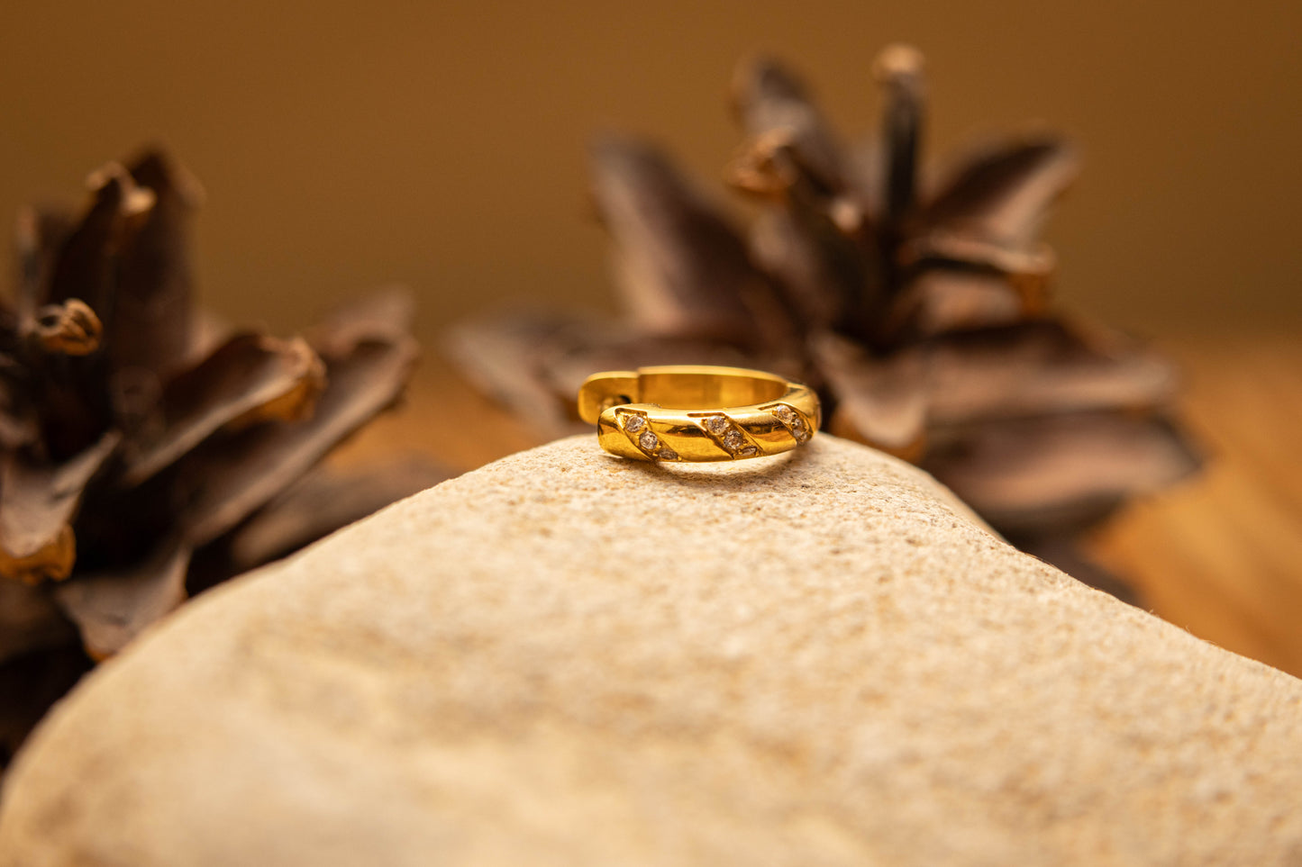 LIVIA – Créole Ondulée en Titane ASTM F - 136 | Cristaux Sertis (Or 18K ou Argent) - Much Elegance